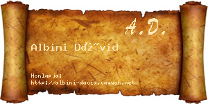 Albini Dávid névjegykártya